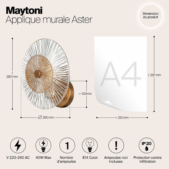 Бра Maytoni MOD007WL-01G